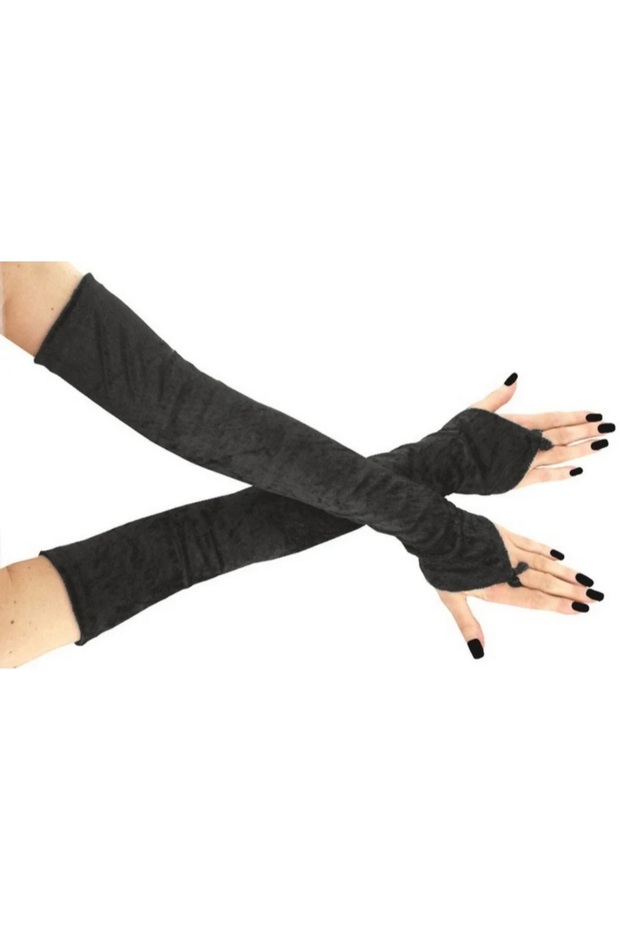 Lina velvet bridal sleeves long black