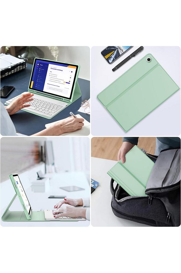 Samsung Galaxy Tab A8 10.5" 2022 SM-X200 için Çıkarılabilir Bluetooth Klavyeli Klavye Kılıfı - 7