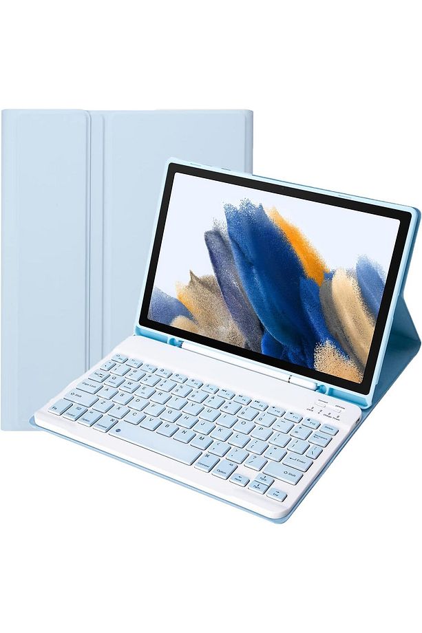 Samsung Galaxy Tab A8 10.5" 2022 SM-X200 için Çıkarılabilir Bluetooth Klavyeli Klavye Kılıfı - 1