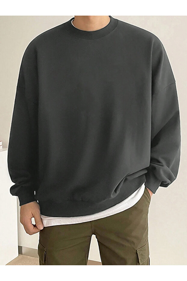 Oversize Rahat Kalıp Basic Sweatshirt - 5 Farklı Renk Seçeneğiyle - 1