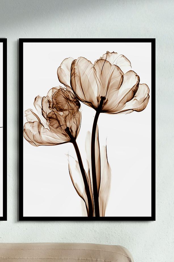 Love Temalı Siyah Çerçeve Görünümlü 3 Parça Mdf Tablo Seti Modern Mdf Baskı Mdf Duvar Tablosu - 4