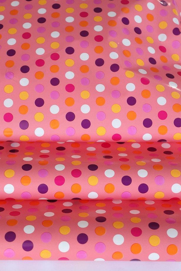 Kendinden Yapışkanlı/bantlı Hediye Paketi, Pembe-renkli Puantiye Yapışkanlı Poşet 5 Adet (35x50cm) - 4