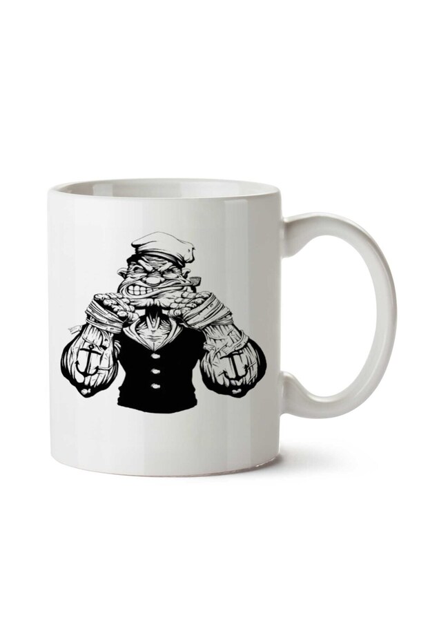 Basic Painting Black Pencil Two Side Printed Mug Cup