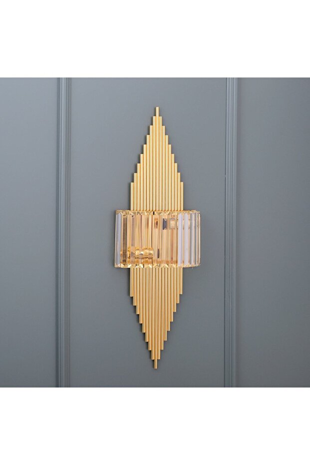 Gold Color Modern Wall Sconce with Glass Detail