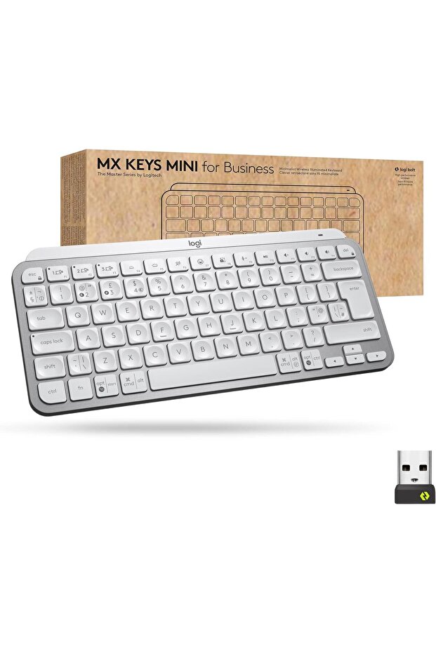 MX Keys Mini Aydınlatmalı  Açık Gri Kablosuz Klavye İngilizce 920-010607 - 9