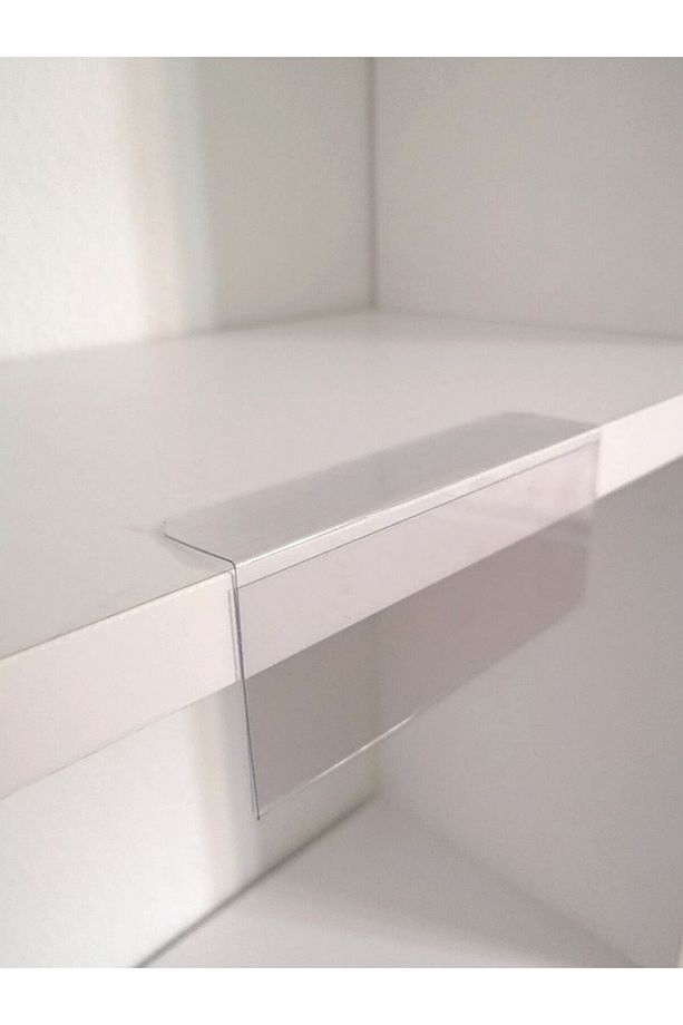 10 Adet PVC Etiketlik Raf Önü Dik Yapışkanlı 8x4 cm Vitrin Etiketliği, Raf Önü Etiketlik İsimlik - 7