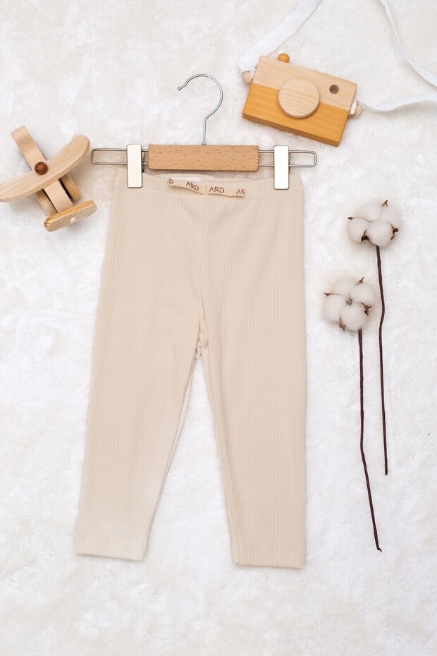 Premium Ribbed Baby & Kids Flexible Tights Ecru