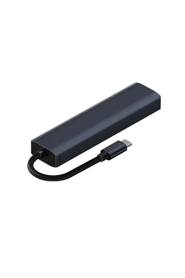 BYL-2302 5 IN 1 Type-c To USB + Type-c + Ethernet Dönüştürücü Çoğaltıcı Hub FÜME - 4