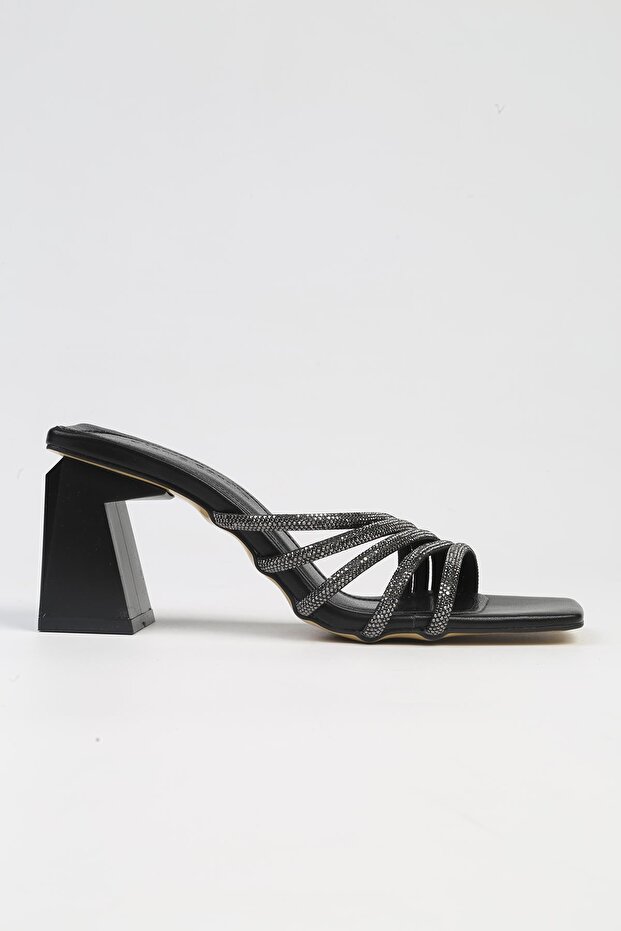 ®| PC-53008- 3691 Black-Women's Heeled Slippers