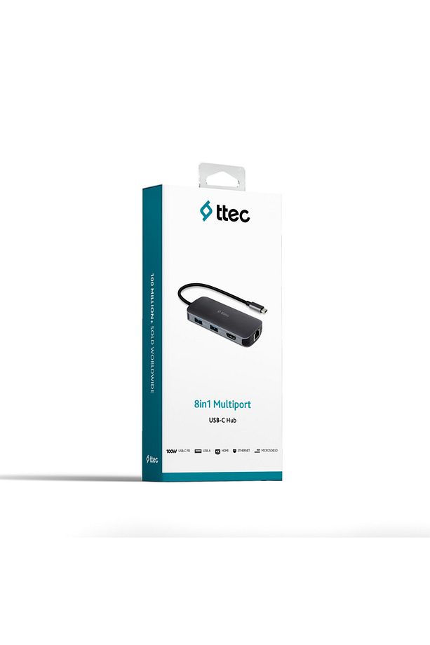 Usb-c Hub/çoklayıcı Usb-c 100w Pd Hdmi Gb Ethernet 2*usb-a Usb-a Sd Microsd - 7
