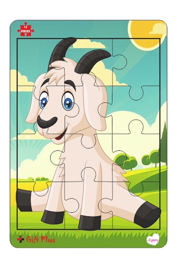 Ahşap Puzzle 6'lı Set Hayvalar Eğitici Yapboz Puzzle Set 4 (12 parça) - 4