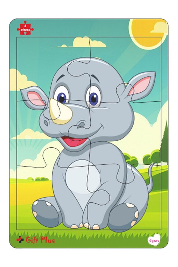 Ahşap Puzzle 6'lı Set Hayvalar Eğitici Yapboz Puzzle Set 1 (6 parça) - 3