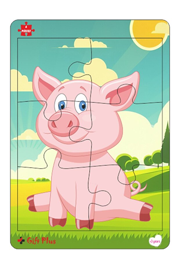 Ahşap Puzzle 6'lı Set Hayvalar Eğitici Yapboz Puzzle Set 2 (6 parça) - 2