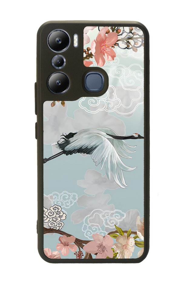Infinix Hot 20I Glossy Phone Case with Watercolor Stork Design