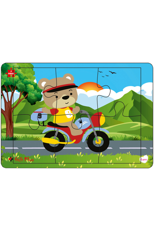 Ahşap Puzzle 6'lı Set Hayvalar Eğitici Yapboz Puzzle Set 1 (6 parça) - 2