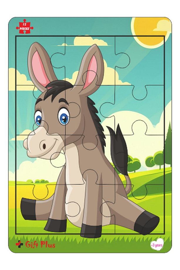 Ahşap Puzzle 6'lı Set Hayvalar Eğitici Yapboz Puzzle Set 4 (12 parça) - 7