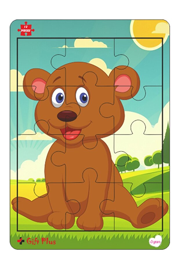 Ahşap Puzzle 6'lı Set Hayvalar Eğitici Yapboz Puzzle Set 3 (12 parça) - 4