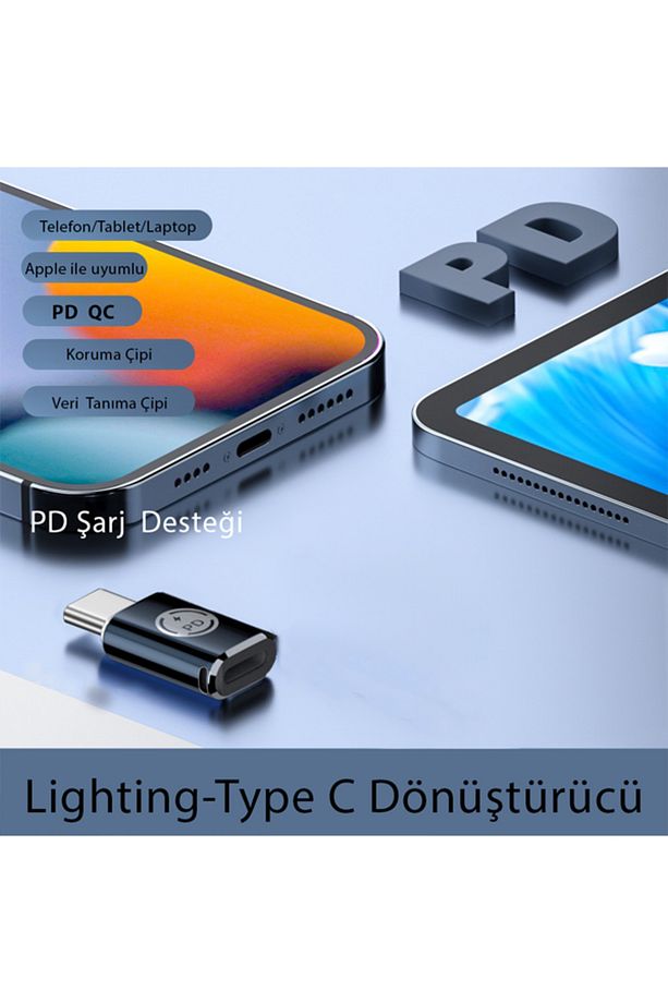 35w Type C To Lightning Iphone 15 Max Pro Plus Yuva Çevirici Hızlı Şarj Aktarımı Otg - 5