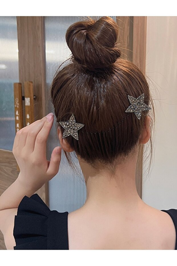 Crystal Stone Star Model Hair-Proof Hidden Spring Hair Clip
