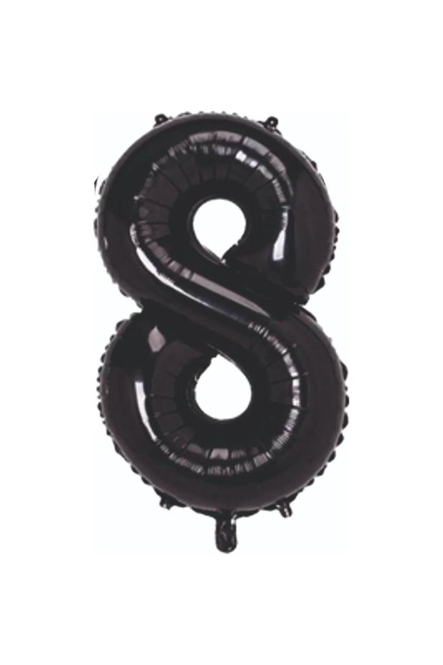 Foil Balloon Number 8 Helium Balloon 76 Cm Black Color - 8 Years Old Balloon -