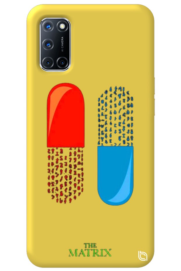 Oppo A72 Yellow Premium Velvet Inside the Matrix Pill Patterned Silicone Phone Case