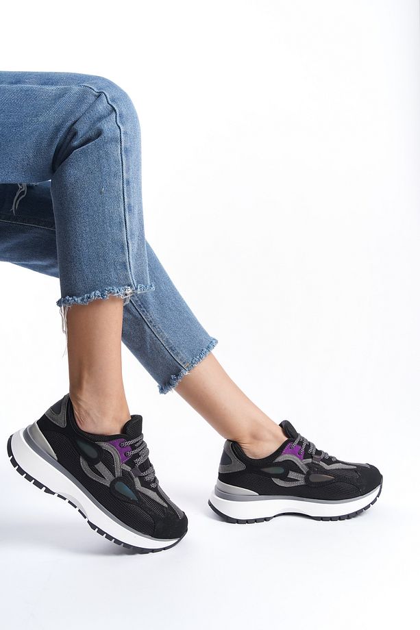 Kwan Kadın Yüksek Taban Sneaker Bağcıklı Spor Günlük Ayakkabı - 2