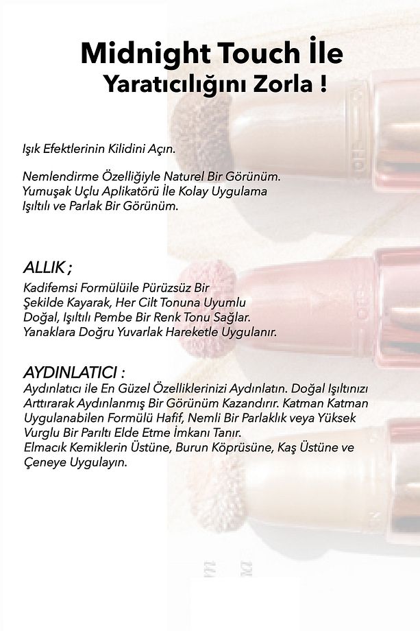 Midnight Touch Yumuşak Sünger Uçlu Set Allık Pinky Cloud & Highlighter Time To Sparkle 12ml X2 - 3