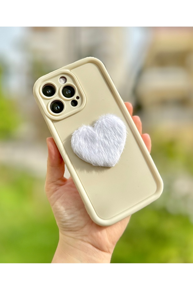 iPhone 14 Promax Plush Heart Thick Edge Case