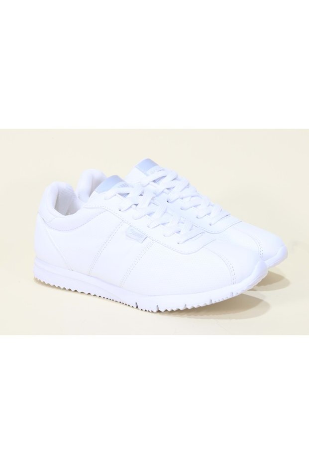 22211 Women's White Lace-up Daily Comfortable Lightweight Sports Shoes