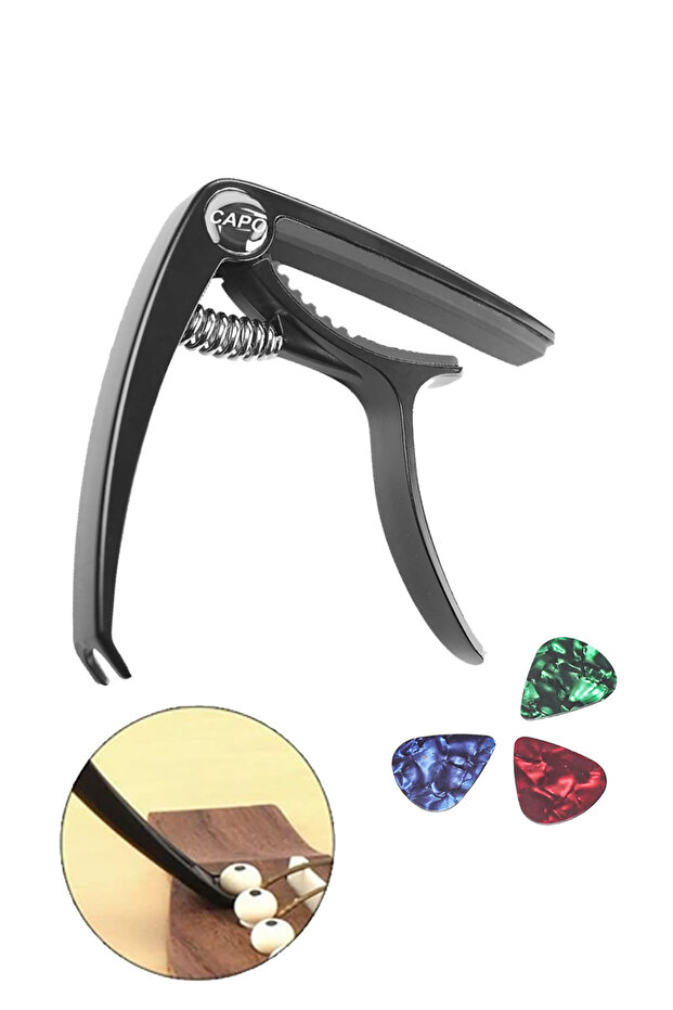 Q10-BK Zinc Alloy Professional Kapo Top Quality Capo (Compatible With All Guitars)