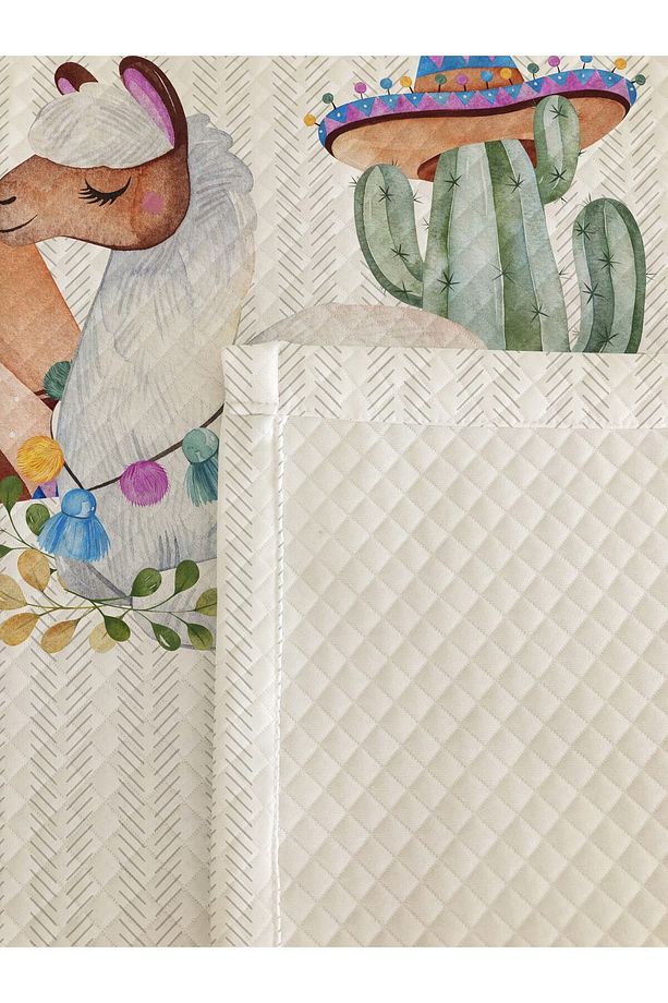 Lama Desen Bebek Ve Çocuk Baskılı Tek Kişilik Pike Takımı 160x230 - 4