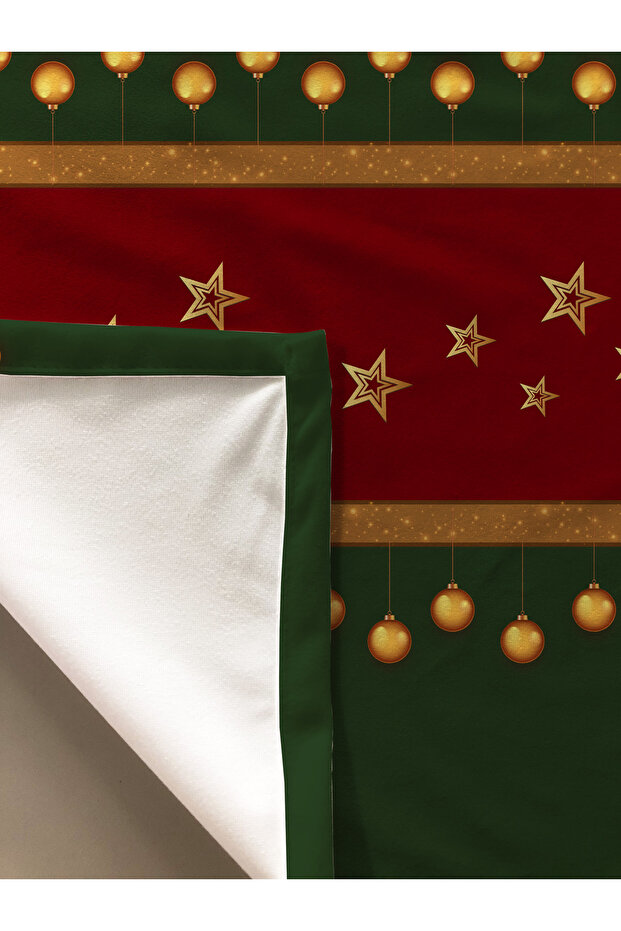 مفرش طاولة مخملي منقوش لعيد الميلاد - 2