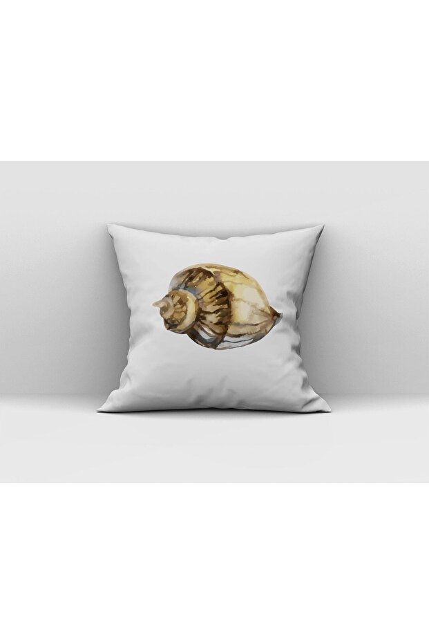 Seashell Patterned Double Sided Digital Printed Throw Pillow Cover - 1