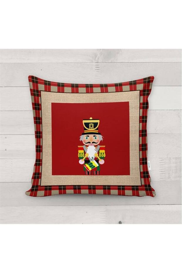 New Year's Special Lead Soldier Patterned Velvet Throw Pillow Cover