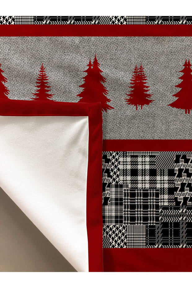 Christmas Patterned Velvet Texture Tablecloth - 2