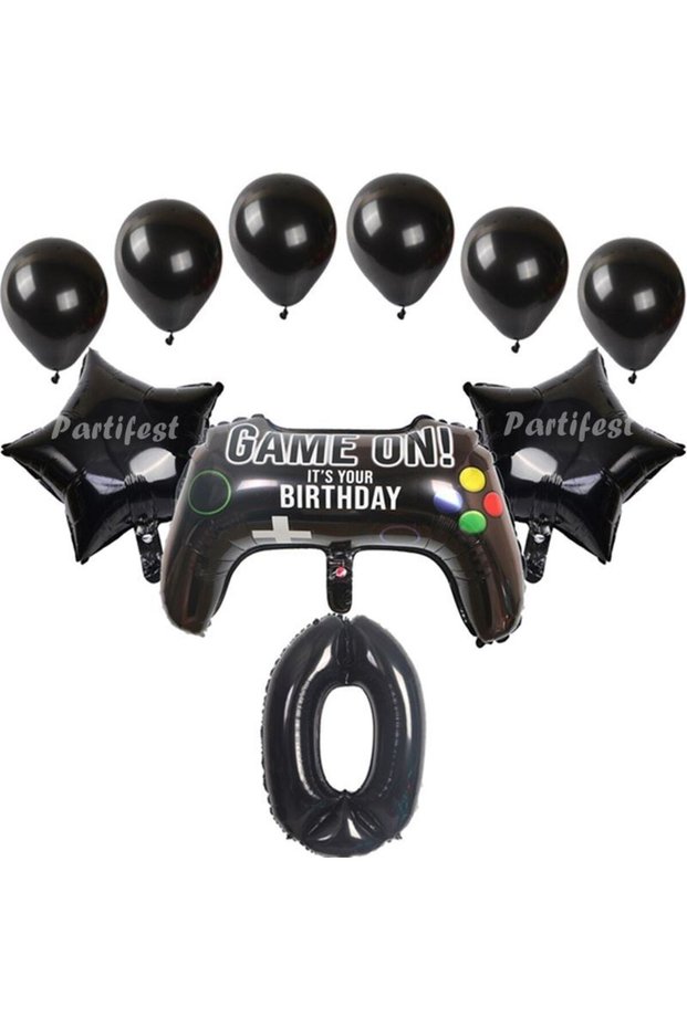Gamer Player Game Console Age Foil Balloon Set Gamer Player Playstation Concept Birthday