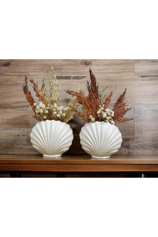 Midye Mini Vazo Bej - 2