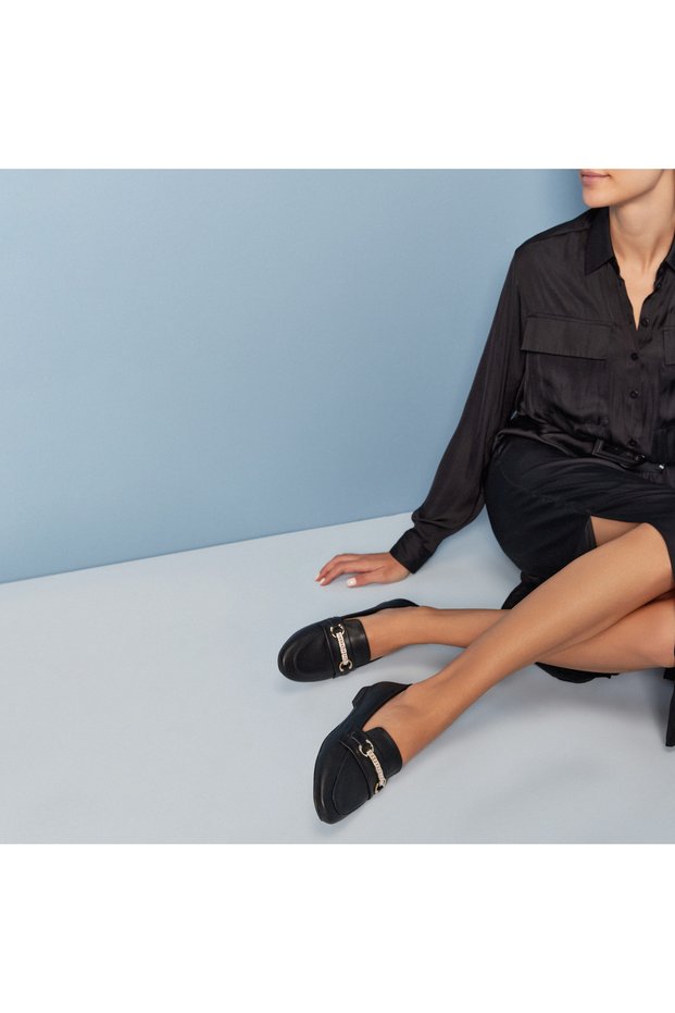 Black Women's Loafer Shoes 01AYY252050A100