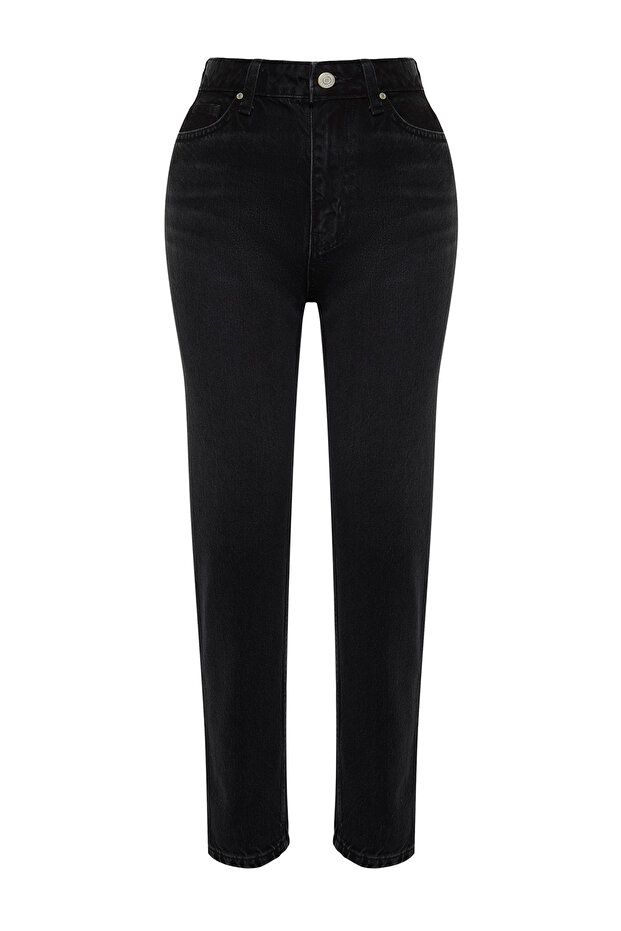 Fekete magas derekú Mom Jeans TWOAW24JE00076 - 11