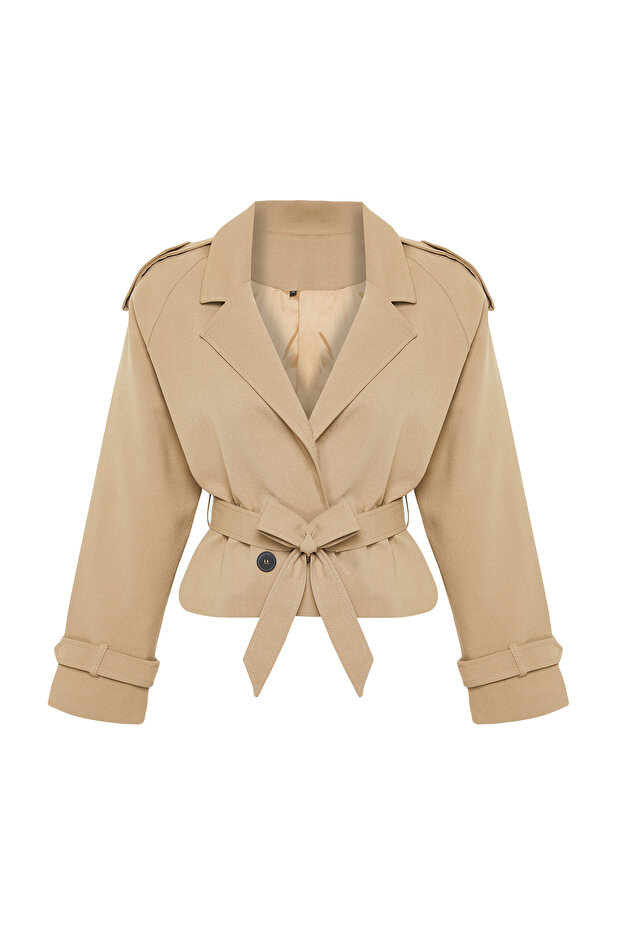 Vizon Premium Dokuma Crop Blazer Ceket TWOSS24BC00010 - 6