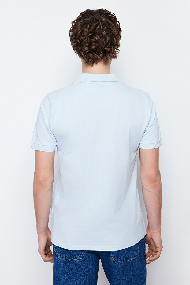 Mavi Slim/Dar Kesim Polo Yaka Kısa Kollu %100 Pamuk Polo Yaka T-shirt TMNSS20PO0009 - 5