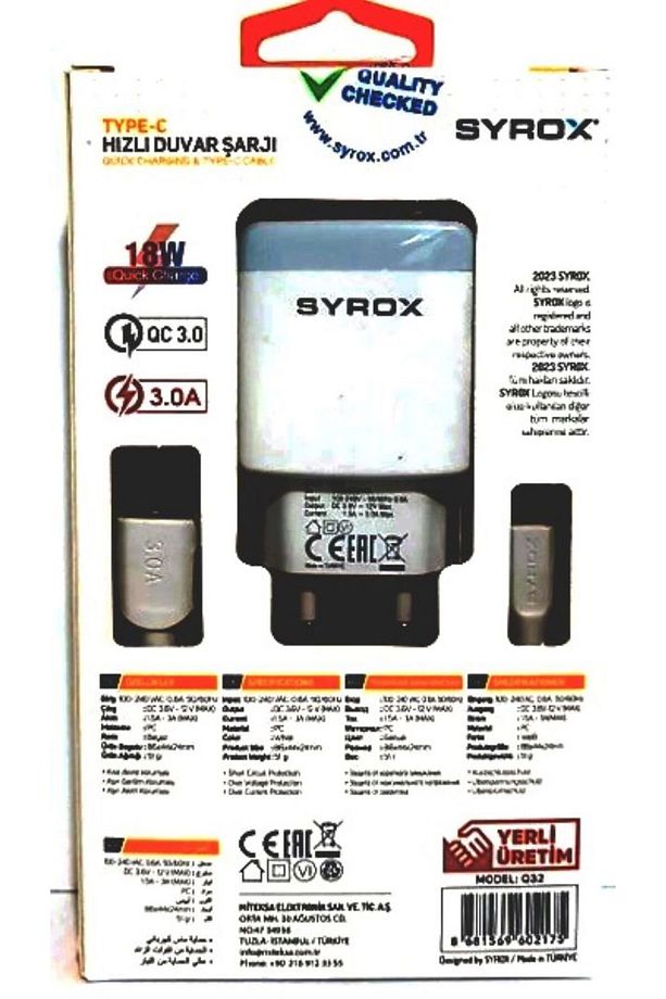 Q32 TYPE-C ŞARJ ALETİ 18W 3.0 A (BAŞLIK VE KABLO SET) - 3