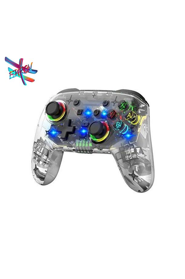 LOBO Rgb Kablosuz Şeffaf Gaming Ps4/Ps3/Pc/Switch/İos Uyumlu Gaming Kol Wirelles Controller Saydam - 1