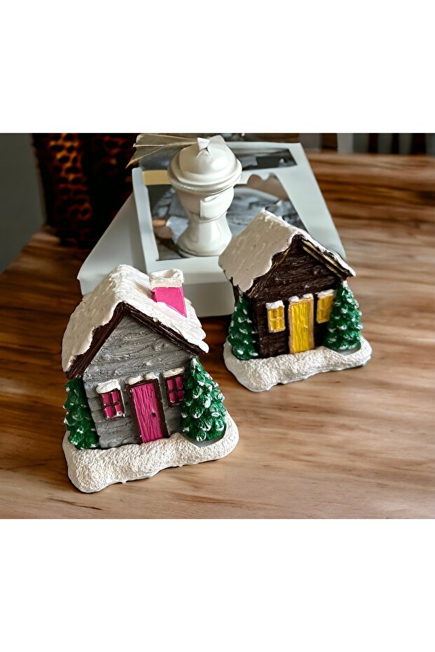 Karlı Kış temalı Ev model Tütsülük - 1