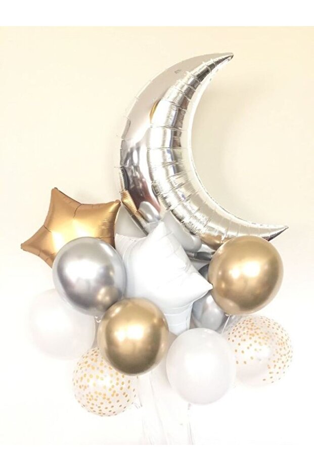 MOON STAR FOIL BALLON SET RAMADAN BALLON DECORATION SET LATEX BALLON