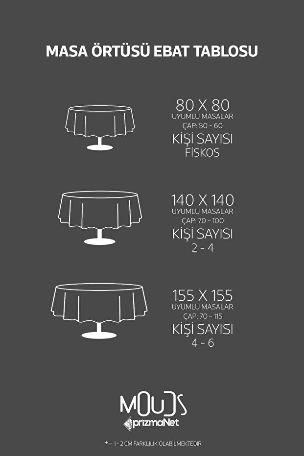 Semilo Patterned Round Suede Carefree Tablecloth - 4