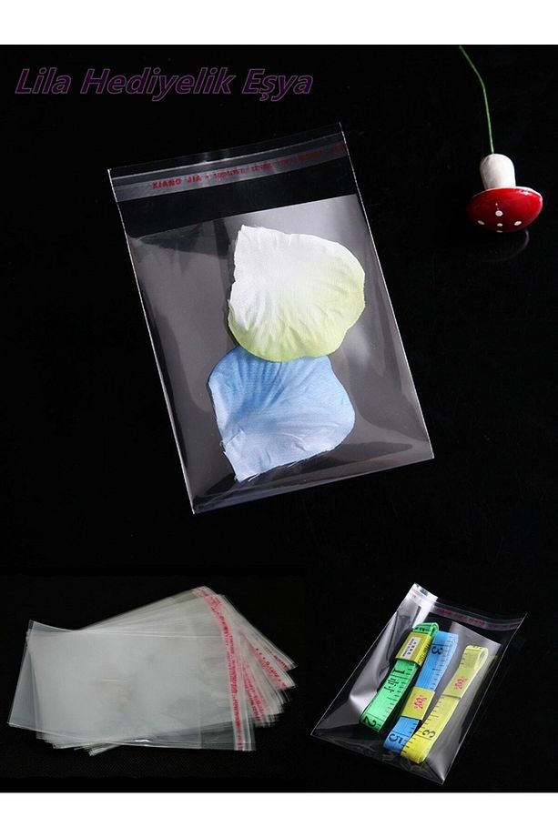 250 Adet 9x15 Cm Opp Jelatin Poşet Şeffaf Bantlı Yapışkanlı Parlak Jelatin Torba 9*15 - 2