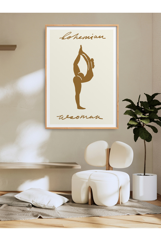Single Framed Woman Yoga Painting Modern Poster Painting Tk/424