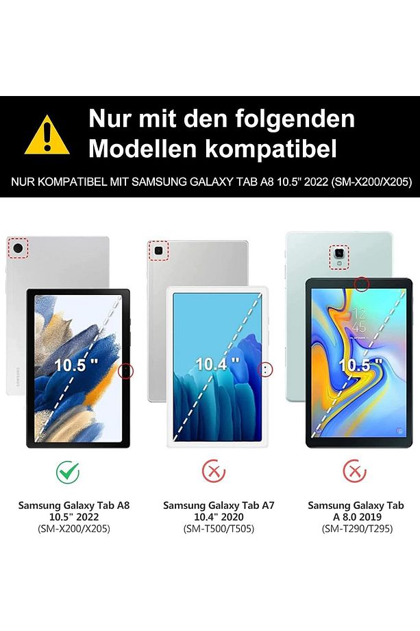 Samsung Galaxy Tab A8 10.5" 2022 SM-X200 için Çıkarılabilir Bluetooth Klavyeli Klavye Kılıfı - 2