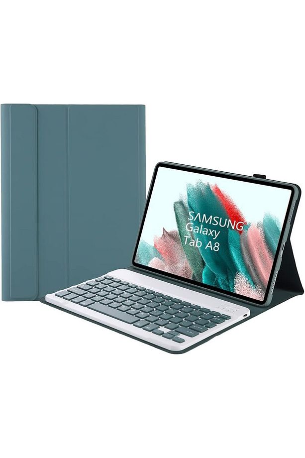 Samsung Galaxy Tab A8 10.5" 2022 SM-X200 için Çıkarılabilir Bluetooth Klavyeli Klavye Kılıfı - 1